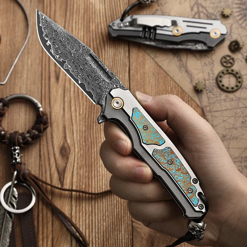 Wraithveil Damascus Folder