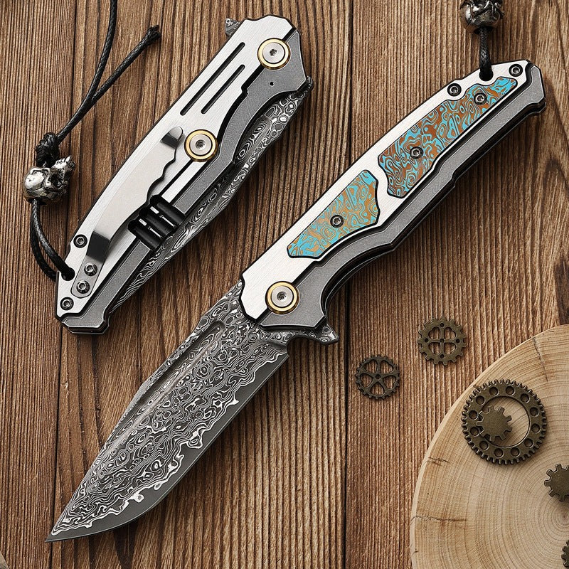 Wraithveil Damascus Folder