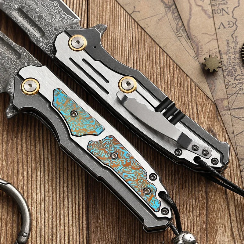 Wraithveil Damascus Folder